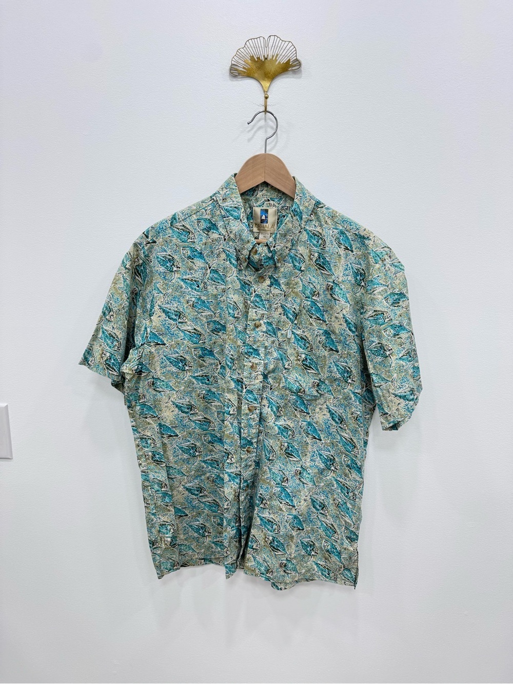 Vintage KAHALA Brand All over FISH Patten Hawaiian Aloha Shirt Sz XL 100% cotton